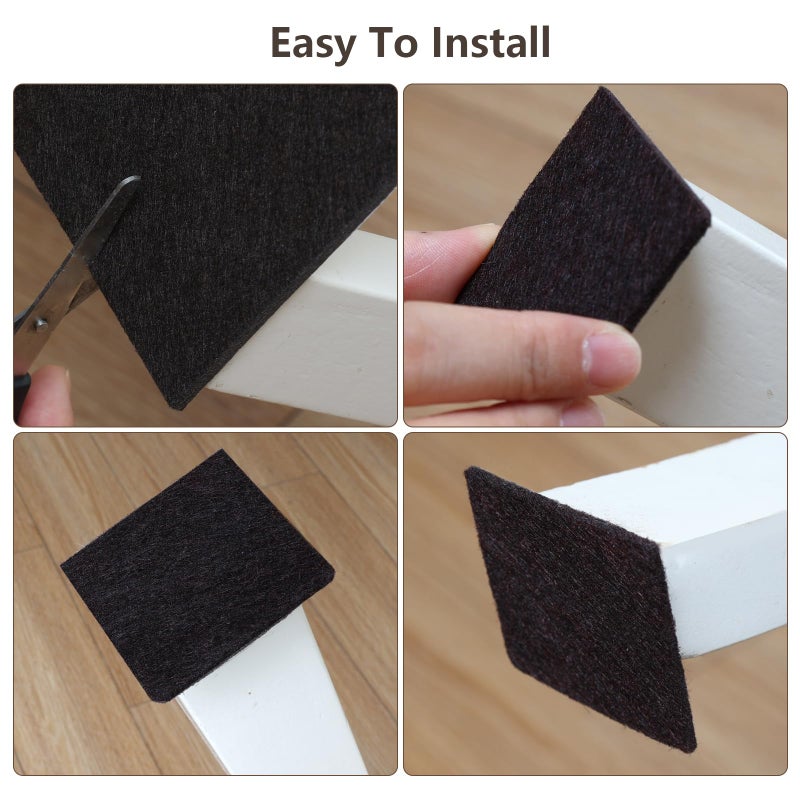 Yelanon Felt Furniture Pads -60 Pcs Premium Felt Pads for Chair Legs Furniture, Floor Protectors for Hardwood Floors, Brown - Image 5